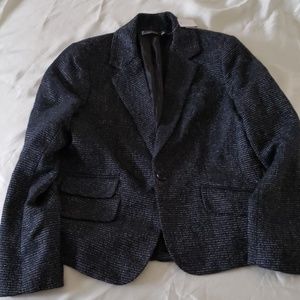 Blue tweed blazer with gold sparkle